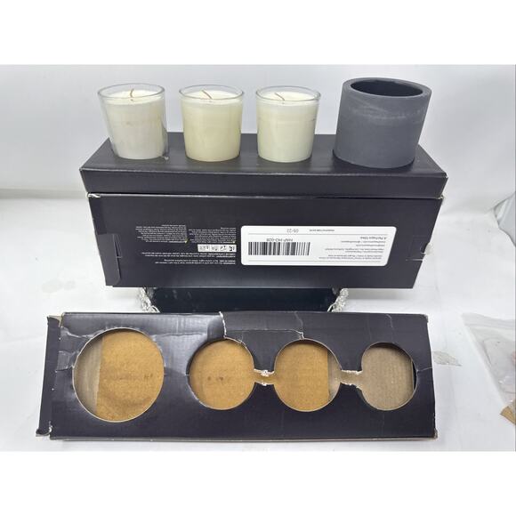 HAPS Mood Care Candle SET Variety Pack 3 Candles 1 Ceramic Votive Vessel - New - Picture 4 of 4